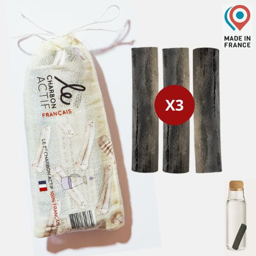 フランス産100%浄水フィルター用竹炭3個パック